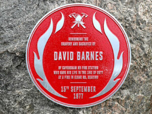 Plaque for David Barnes of Caversham Road Fire Station