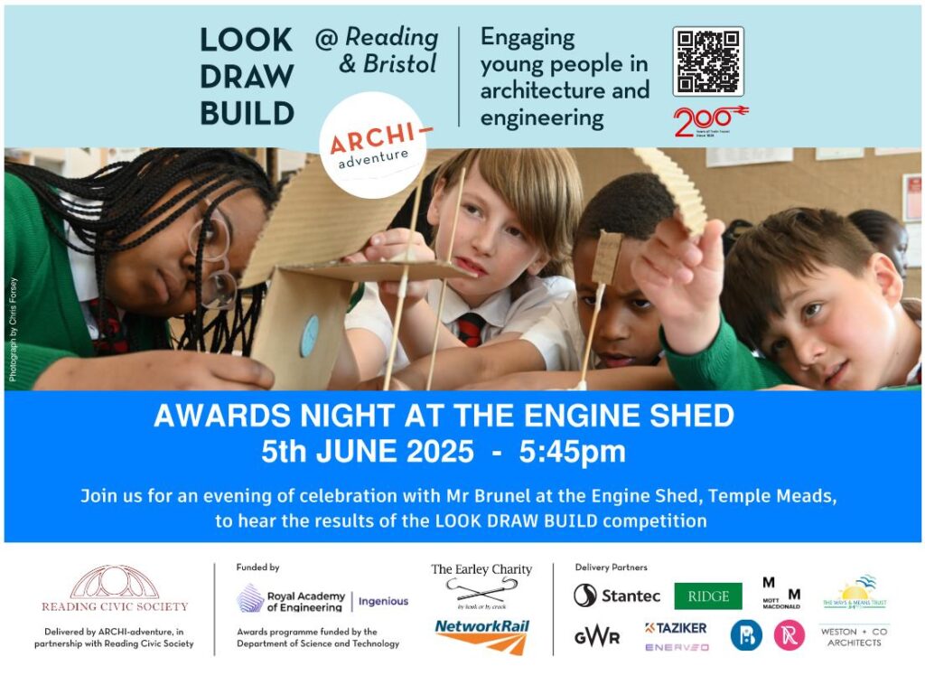 Invitation to Award Night for LOOK DRAW BUILD Bristol 2025