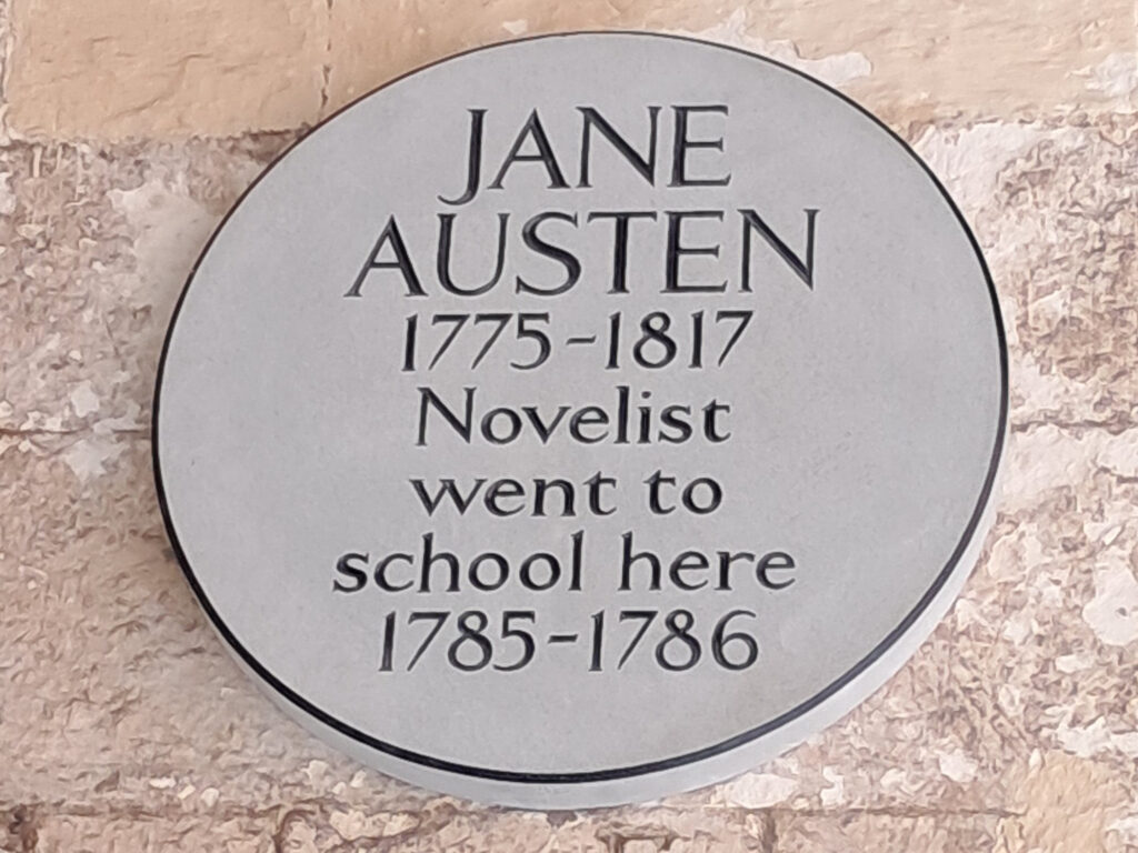 Jane Austen plaque in Reading, 1775 - 1817